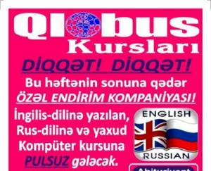 Qlobus Kursu sizə İngilis dilini mükəmməl səviyyədə öyrənməyi təklif edir