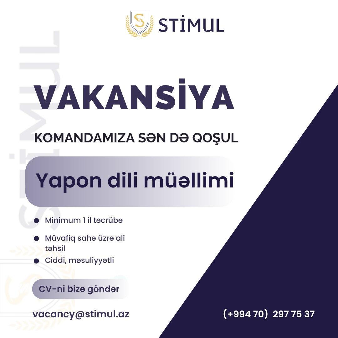 STİMUL Təhsil Mərkəzində aktiv olan vakansiyalar:...