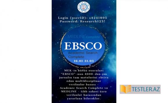 MEK-in oxucuları “EBSCO” məlumat bazasından yararlana biləcəklər