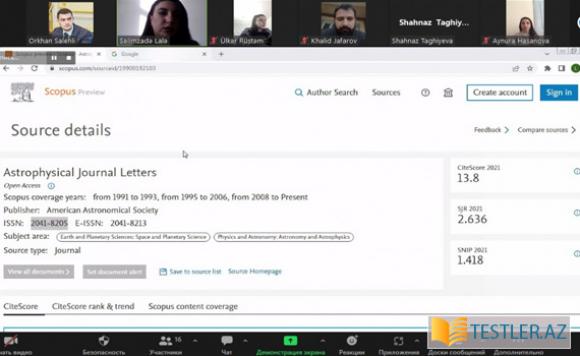 Rəsədxana: Astroseminarda “Scopus” bazasında jurnalların axtarışı qaydaları izah edilib