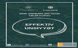 Sinif rəhbərləri üçün “Effektiv ünsiyyət” adlı ödənişsiz təlimlər təşkil olunacaq