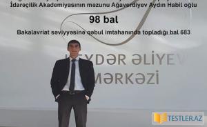 DİM magistraturaya qəbulda ən yüksək bal toplayan şəxsin adını açıqlayıb